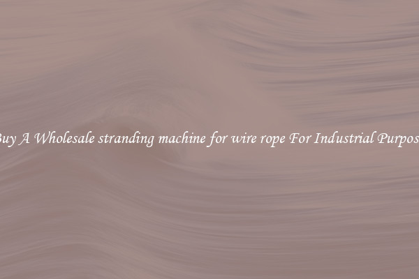 Buy A Wholesale stranding machine for wire rope For Industrial Purposes