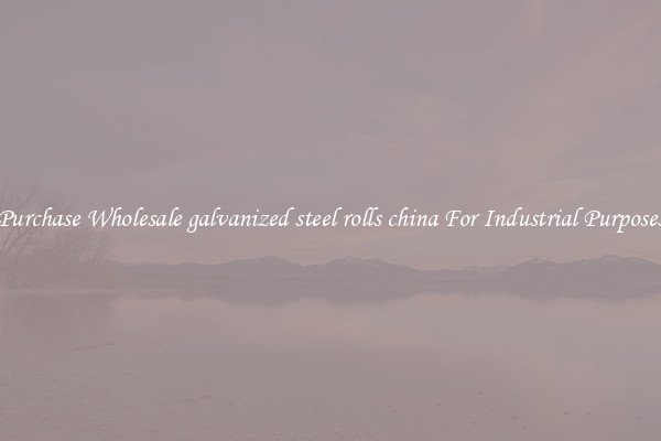 Purchase Wholesale galvanized steel rolls china For Industrial Purposes