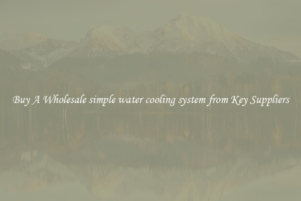 Buy A Wholesale simple water cooling system from Key Suppliers