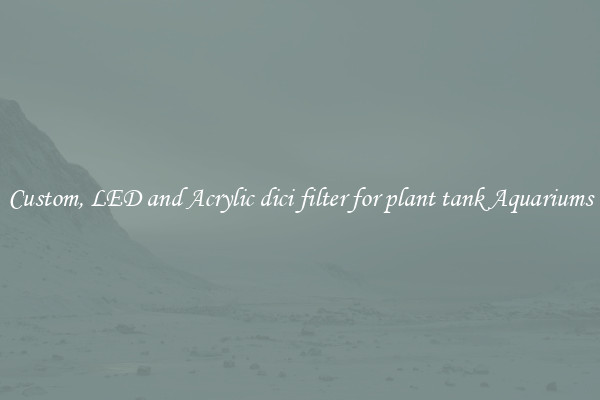 Custom, LED and Acrylic dici filter for plant tank Aquariums