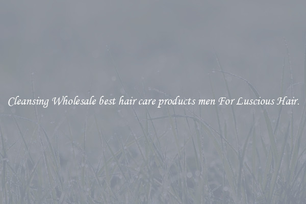Cleansing Wholesale best hair care products men For Luscious Hair.
