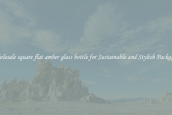 Wholesale square flat amber glass bottle for Sustainable and Stylish Packaging